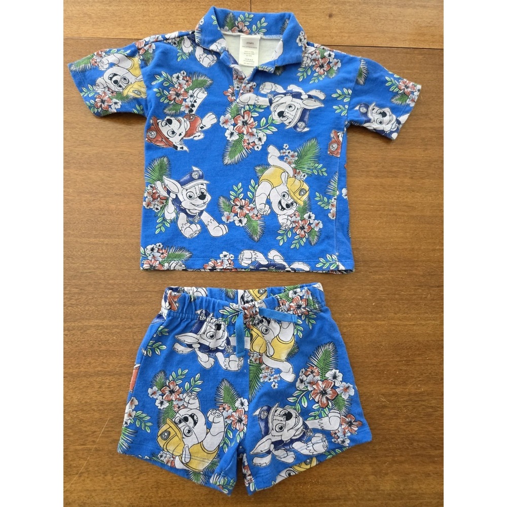 Nickelodeon Paw‎ Patrol Resort Shirt And Shorts Set Boys 2t Kids Aloha Vacation